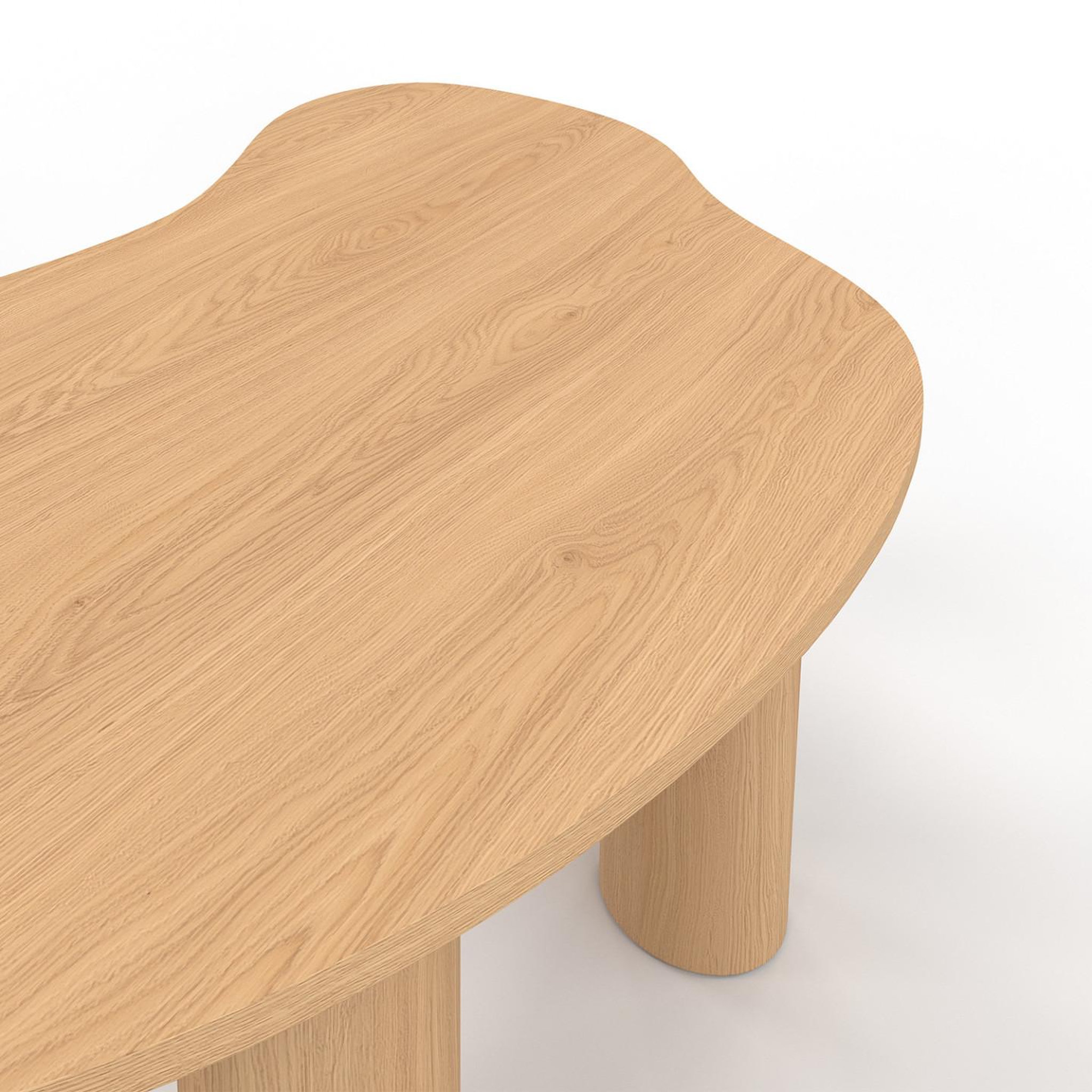 Voir la diapositive 6 : ID MARKET Table basse organique 100 cm bois effet hêtre