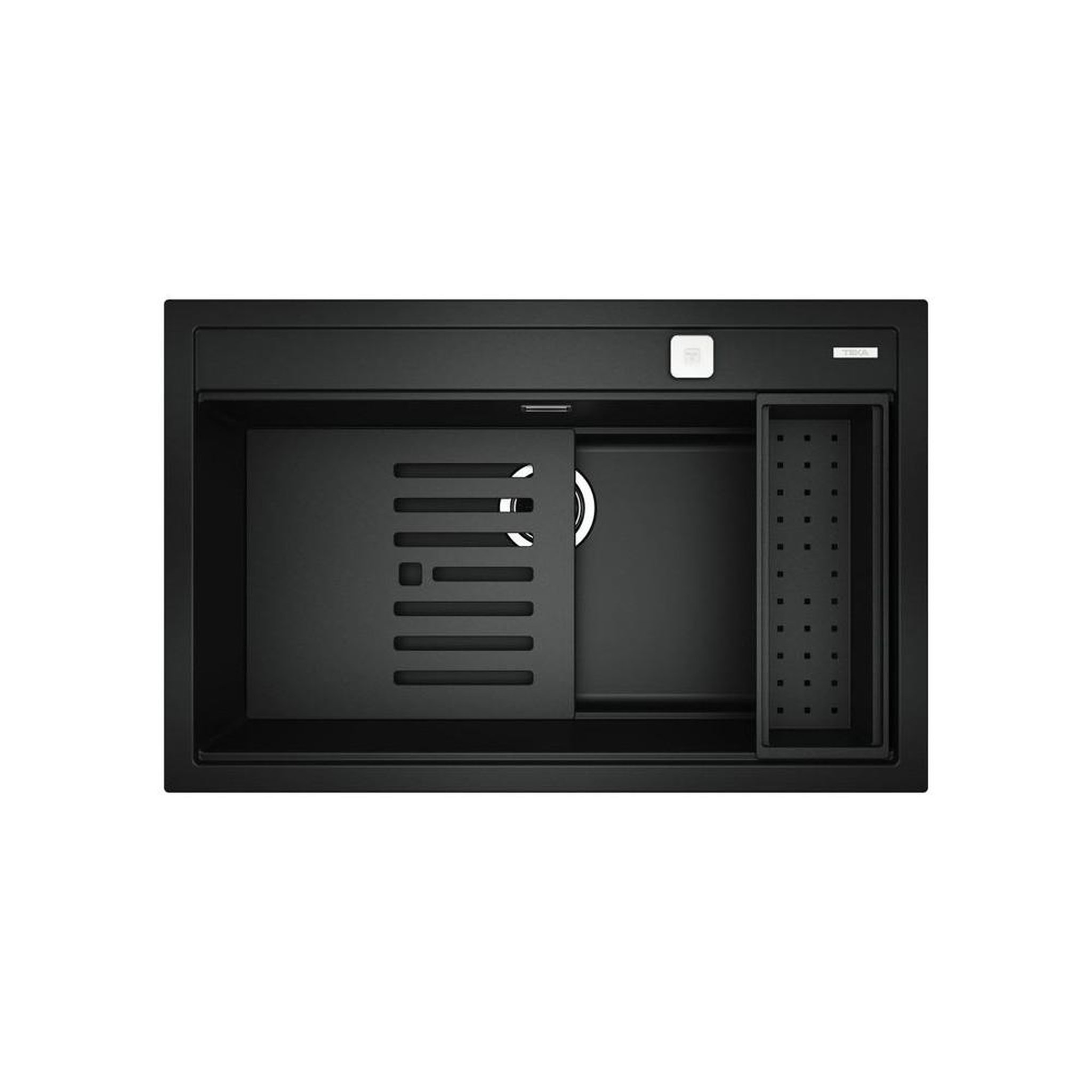 Voir la diapositive 3 : TEKA Évier cuisine teka nova 80 ws-tg 1b noir en granit, cuve unique 200 mm, finition mate, vidage helixpro 3 1/2