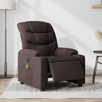 VIDAXL Fauteuil de massage inclinable electrique Marron fonce Tissu