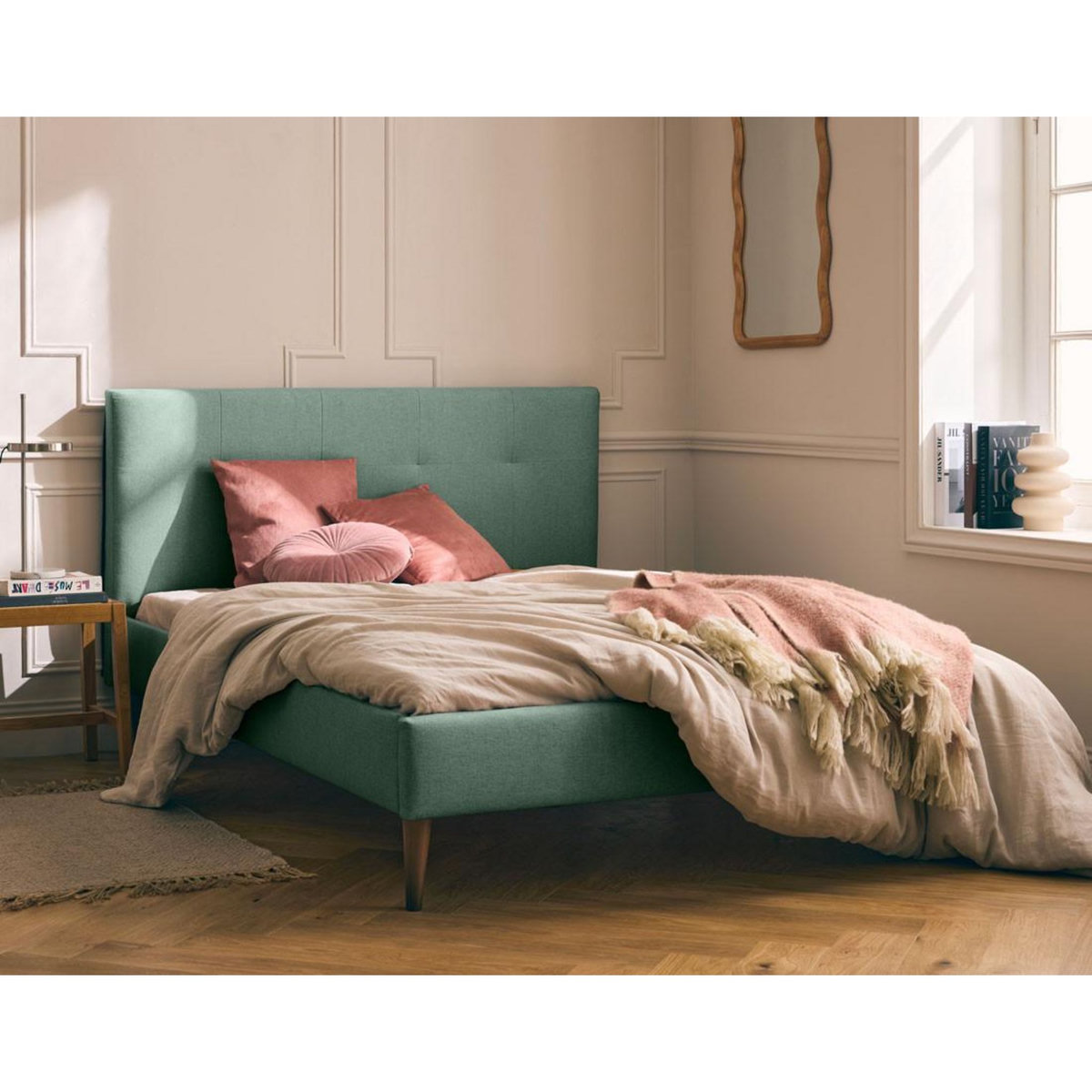 BEST MOBILIER Monet - lit - 160x200 - sommier inclus - en tissu