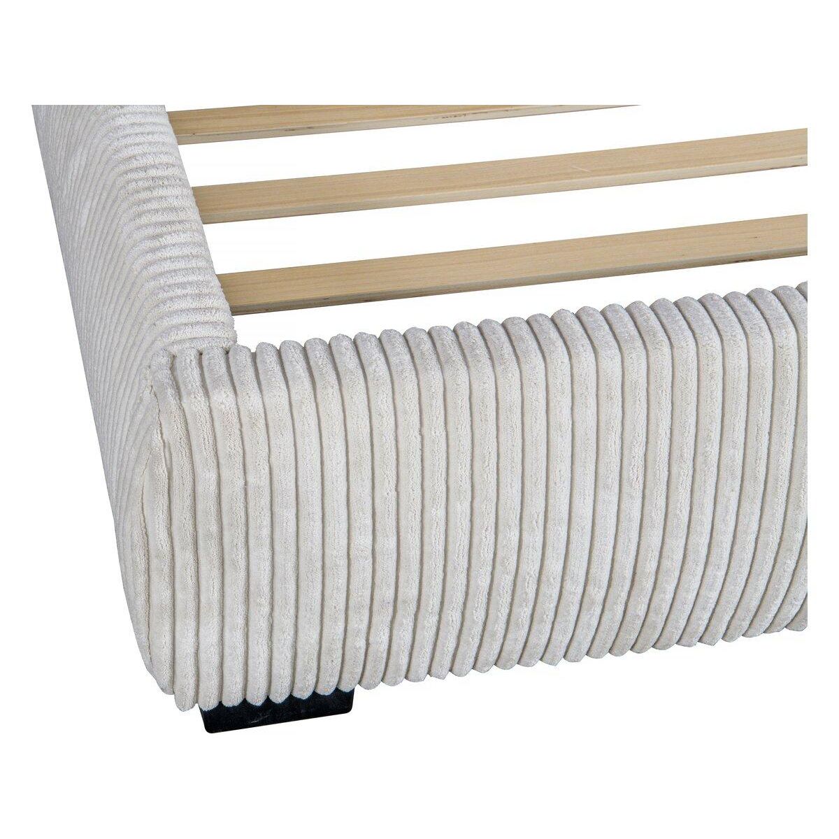 Habitat et Jardin Lit double en velours côtelé  Montana  - 180 x 200 cm - Beige