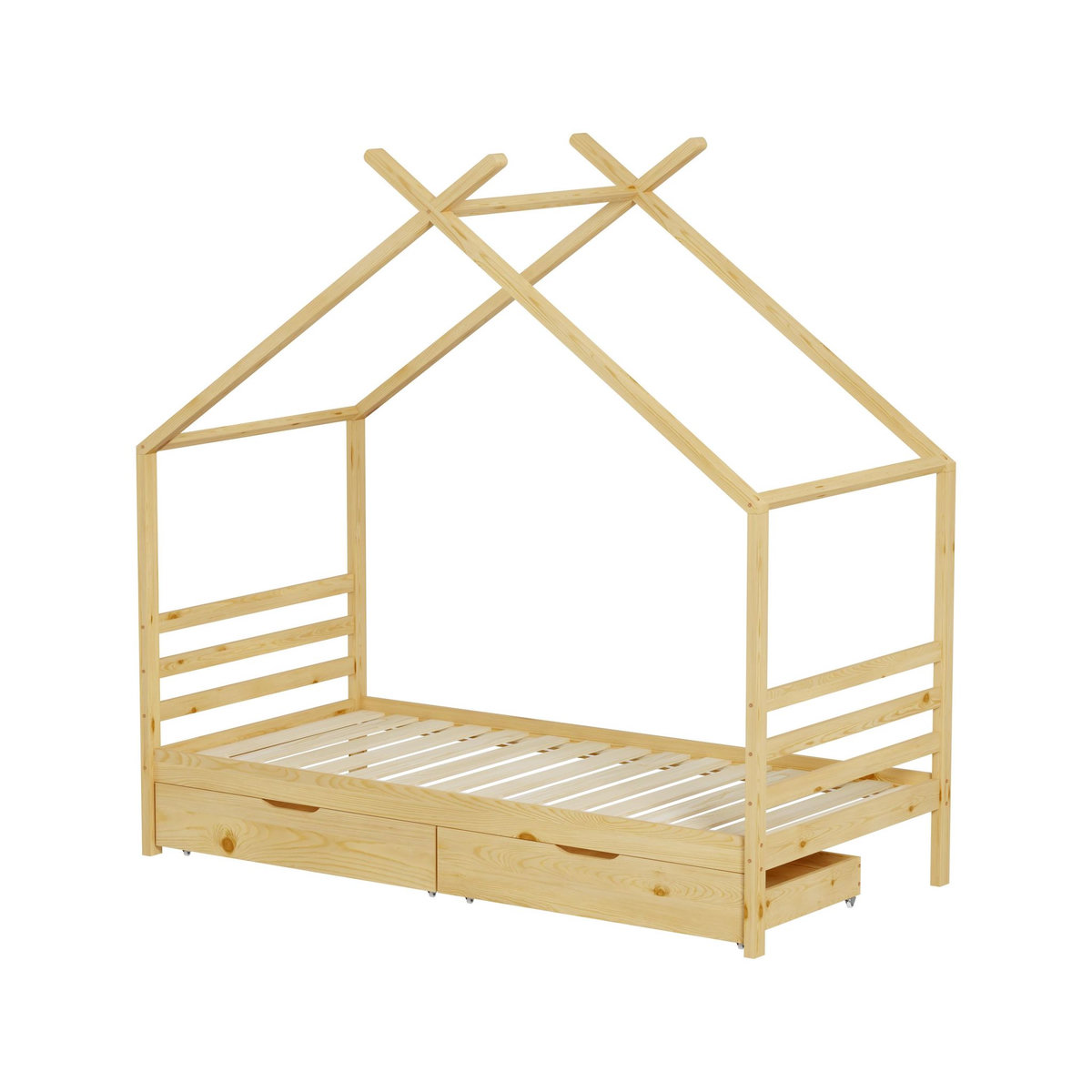 MINEA MINEA | Lit cabane avec tiroir BAMBINO 90x190 cm (matelas non inclus)