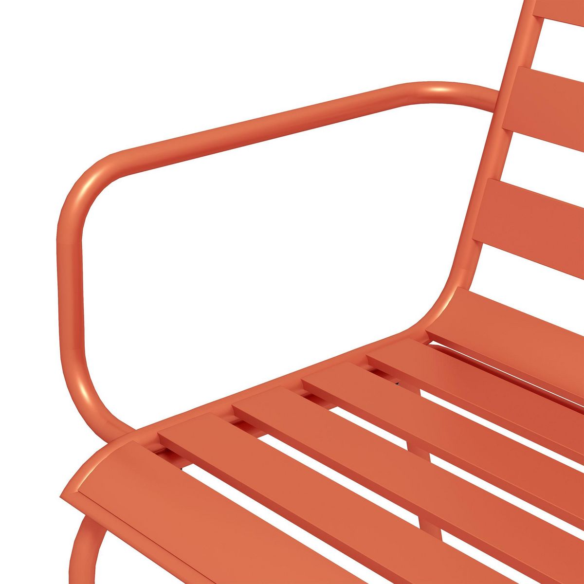 OUTSUNNY Salon de jardin 6 places 7 pièces - table à manger 6 chaises empilables - acier thermolaqué terre battue