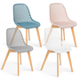 Voir la diapositive 1 : ID MARKET Lot de 4 chaises MANDY mix color pastel rose, blanc, gris clair et bleu