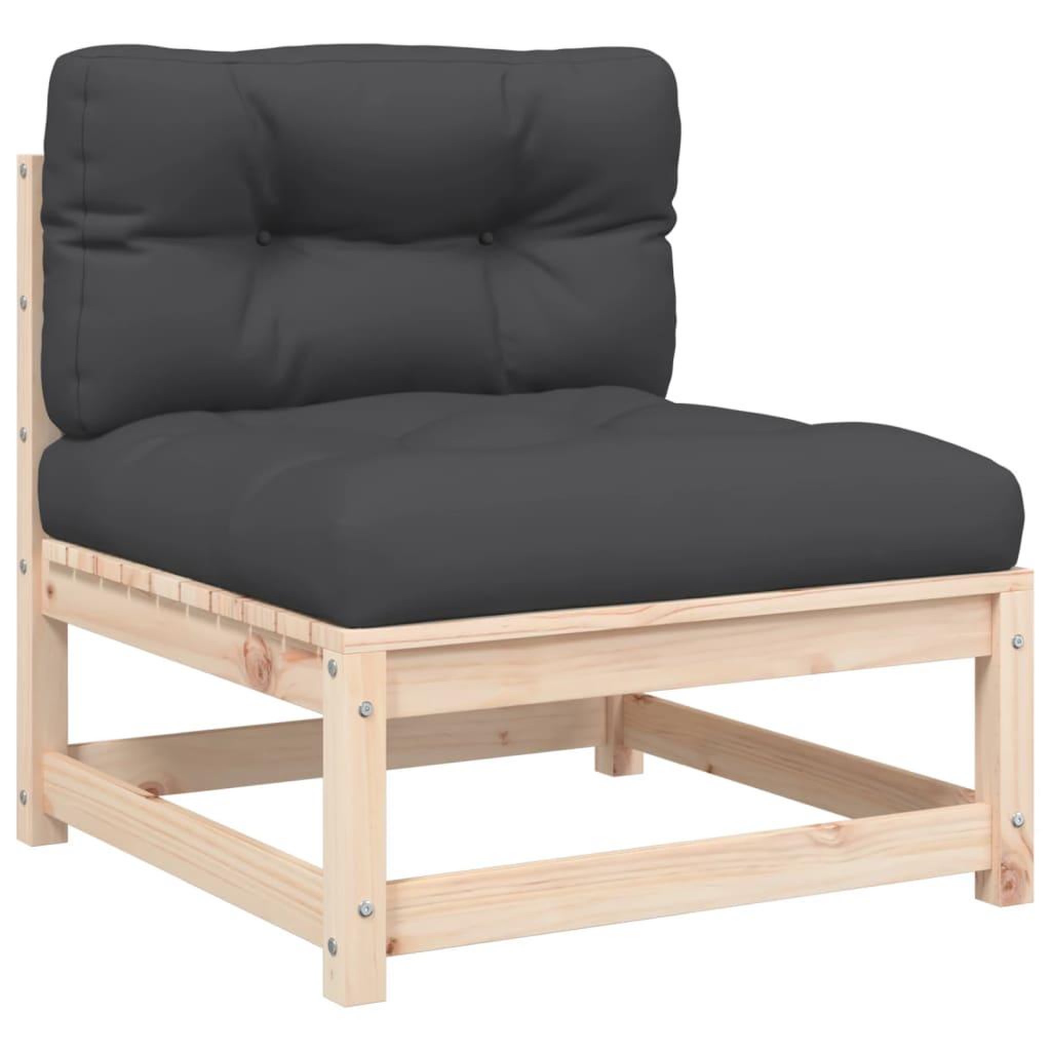Voir la diapositive 5 : VIDAXL Canapes de jardin sans accoudoirs coussins 2pcs bois massif pin