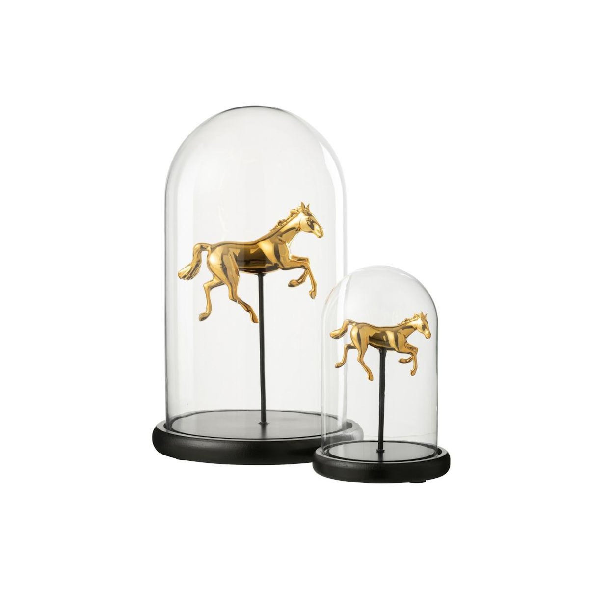 Paris Prix Cloche Déco en Verre  Cheval  38cm Doré