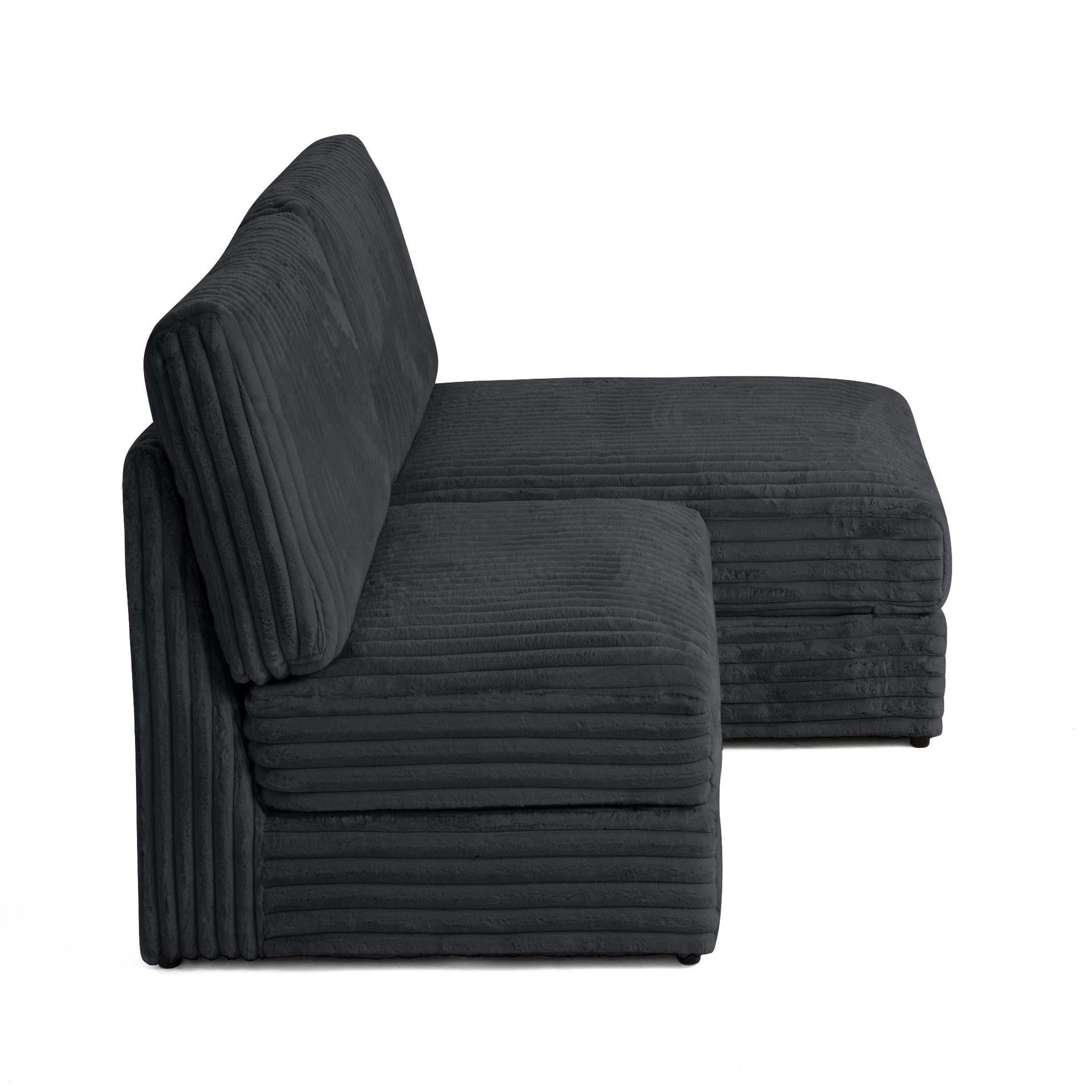 Voir la diapositive 5 : LISA DESIGN Jasper - canapé d'angle modulable 3 places - en fausse fourrure côtelée