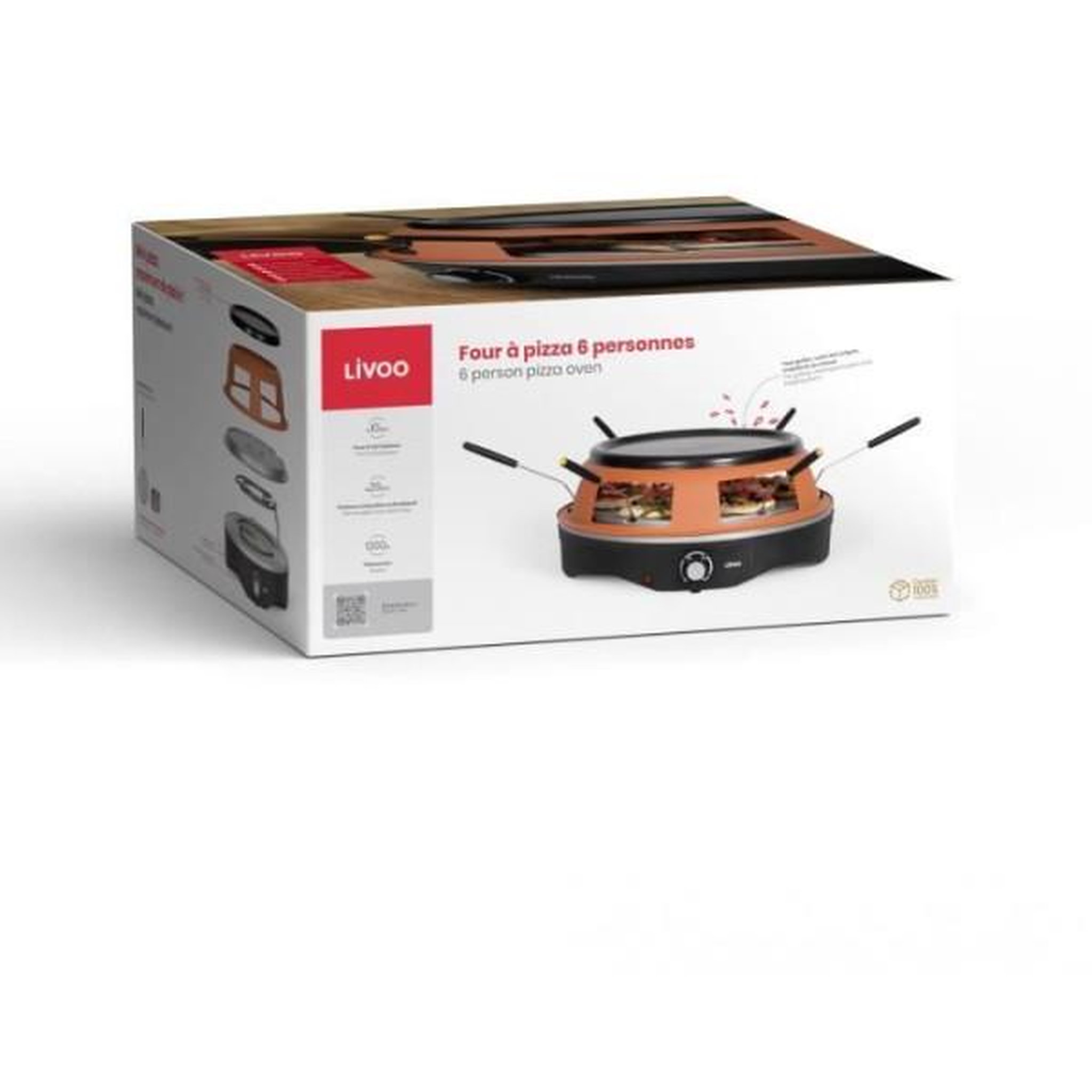 Voir la diapositive 5 : LIVOO Mini four à pizza 1200w marron - doc304