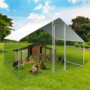 Voir la diapositive 2 : ID MARKET Enclos poulailler 6 m² parc grillagé 3x2 M acier galvanisé