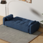 Voir la diapositive 5 : CONCEPT USINE Canapé scandinave convertible 3 places en velours côtelé bleu COPENHAGUE