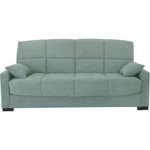 MARKET24 Clic clac 3 places MEGAN 14 - Tissu Soro vert amande - Avec accoudoirs - Couchage 130x190 cm - L223 x P96 x H103 cm