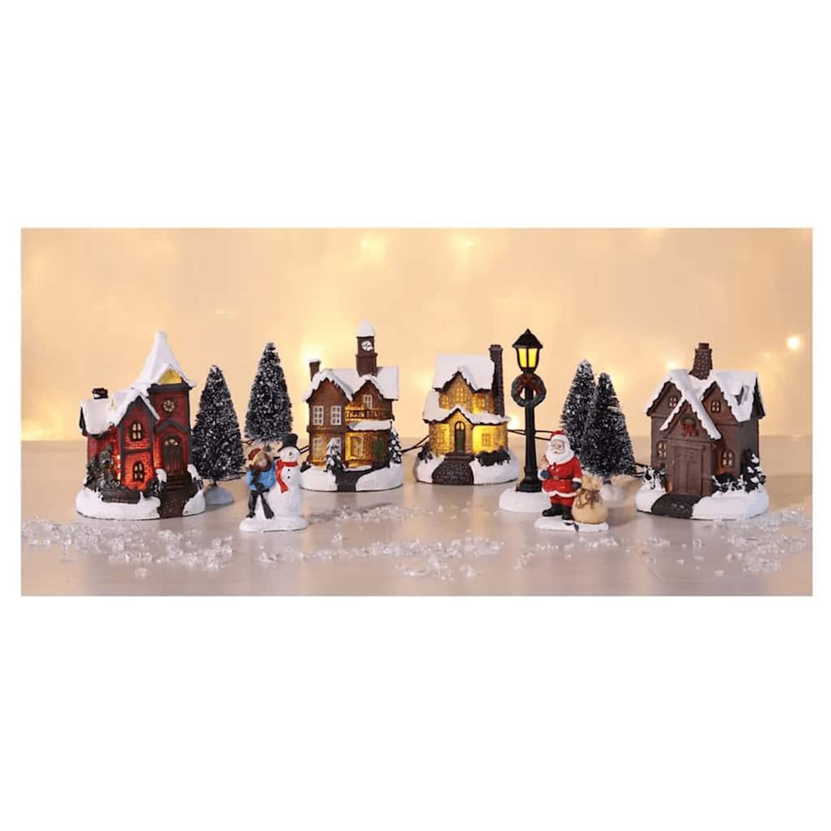 HI HI Decoration scene village de Noël a LED