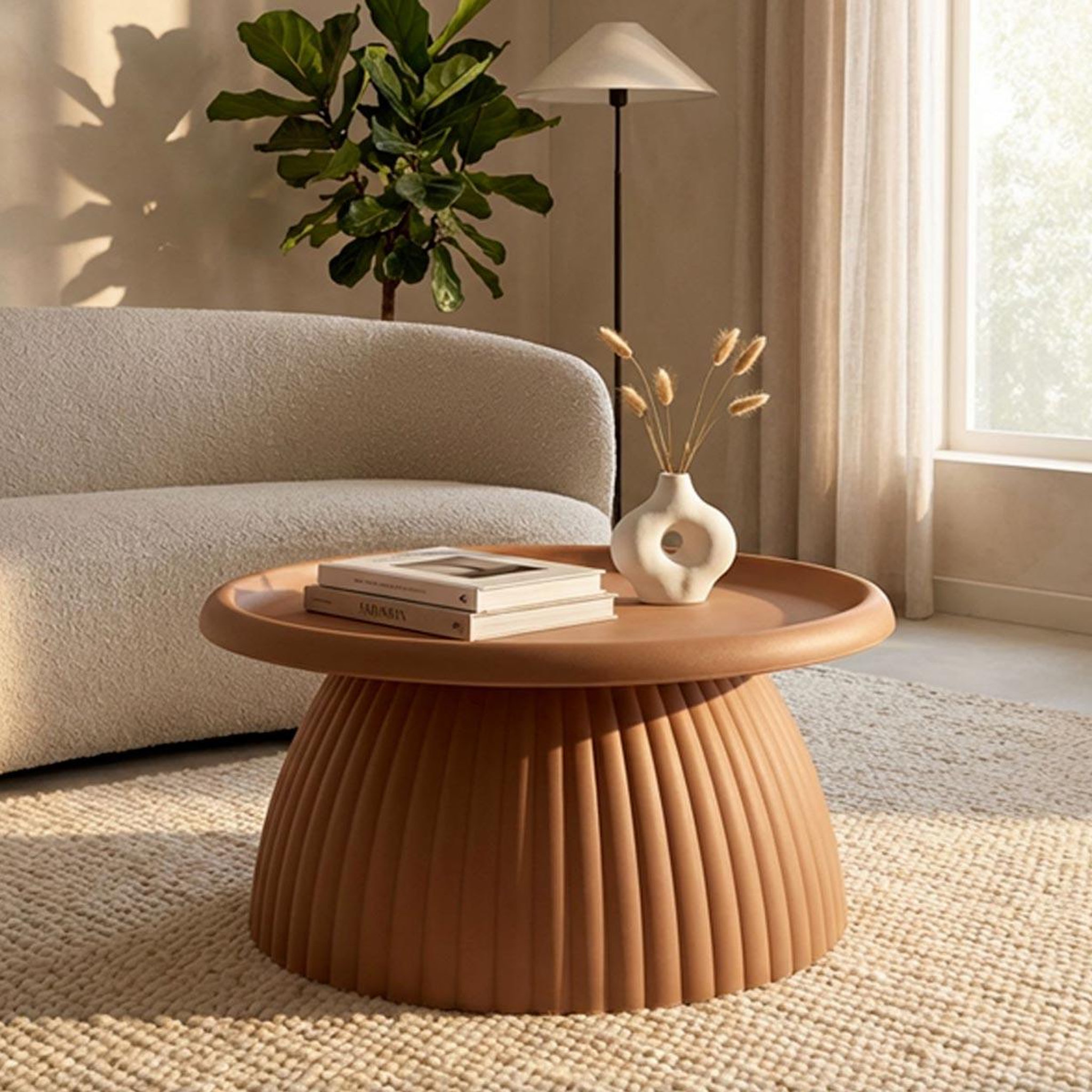 Voir la diapositive 3 : Paris Prix Table basse rainurée  geax  70cm rouge