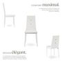Voir la diapositive 3 : tectake Ensemble de chaises de salle à manger rembourré avec revêtement aspect cuir blanc Lot de 4
