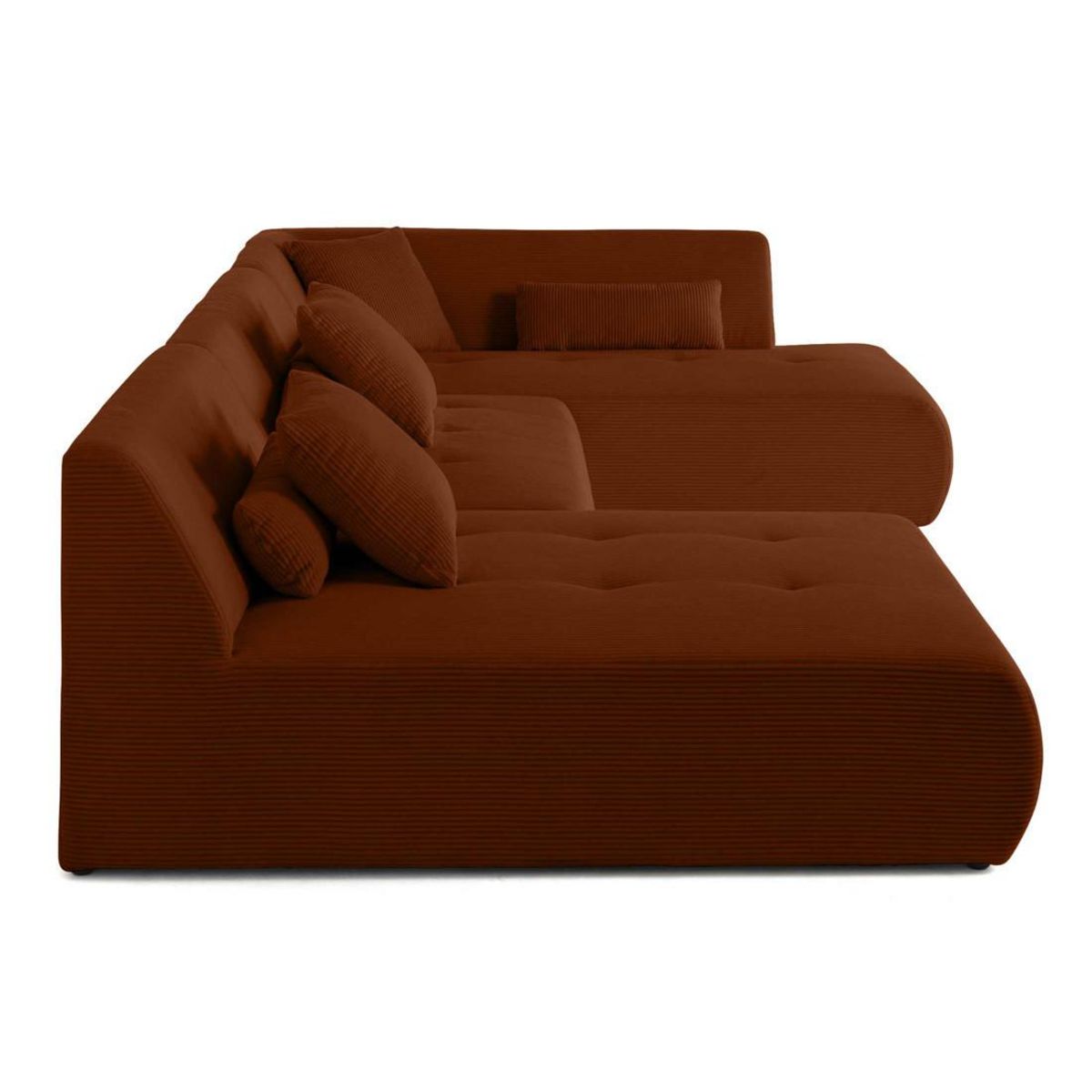 LISA DESIGN Onyx - canapé panoramique d'angle droit 7 places - en velours côtelé