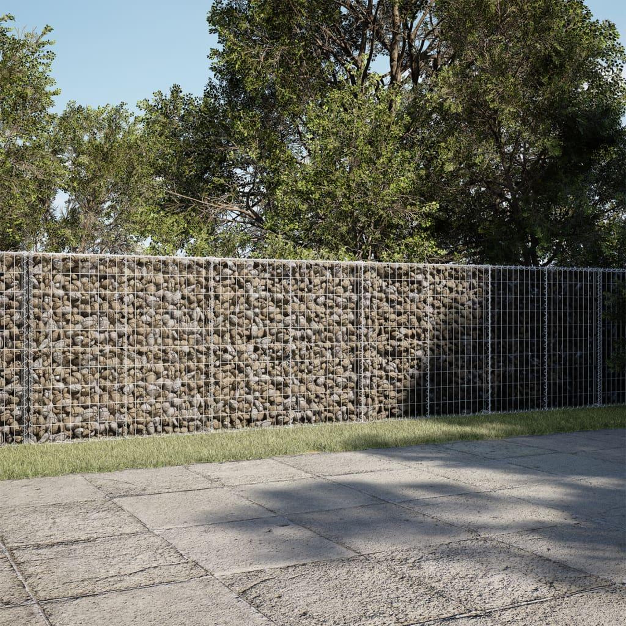 VIDAXL Panier gabion avec couvercle 1050x100x100 cm fer galvanise