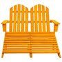 VIDAXL Chaise de jardin Adirondack 2 places et pouf Sapin Orange