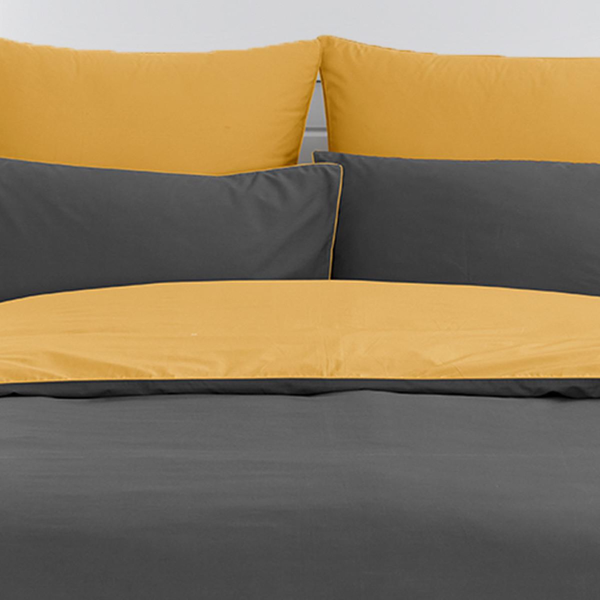 Voir la diapositive 3 : Sensei Maison Housse de couette bicolore en percale coton DOZMARY