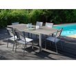 Table de jardin 135/186x80x75cm aluminium taupe VENEIZA