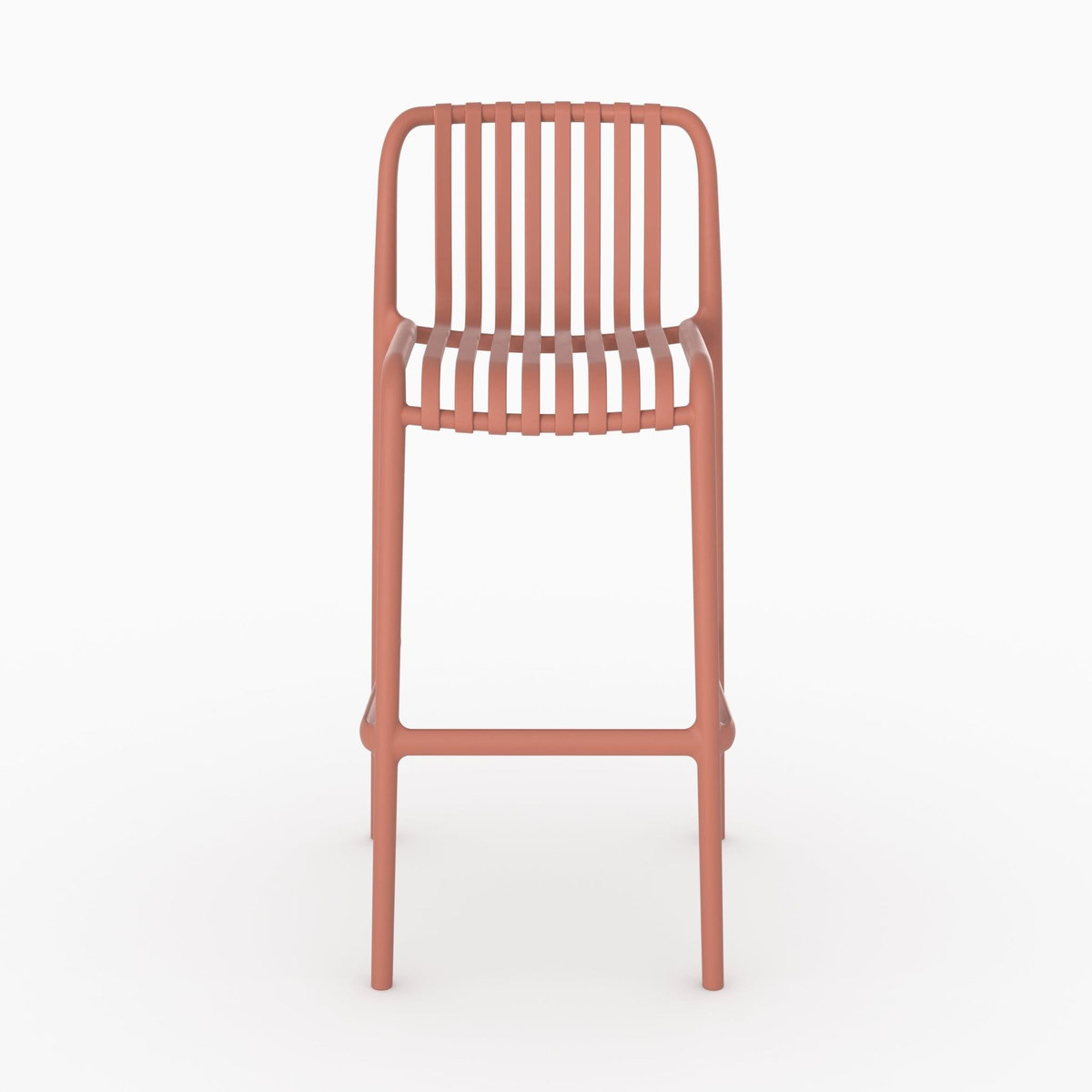 Rendez vous déco Lot de 2 chaises de bar de jardin 76 cm en plastique terracotta-Duli