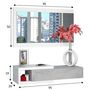 Voir la diapositive 3 : VS VENTA-STOCK Meuble d'entrée Moon avec 1 tiroir et Miroir, Gris/Blanc, Meuble, 95 cm Largeur