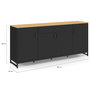Voir la diapositive 5 : ID MARKET Buffet 180 cm WASHINGTON XXL 4 portes et 1 tiroir bois et noir