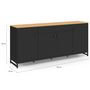 Voir la diapositive 5 : ID MARKET Buffet 180 cm WASHINGTON XXL 4 portes et 1 tiroir bois et noir