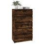 Voir la diapositive 4 : VIDAXL Commode Chene fume 60x36x103 cm Bois d'ingenierie
