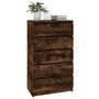 Voir la diapositive 4 : VIDAXL Commode Chene fume 60x36x103 cm Bois d'ingenierie