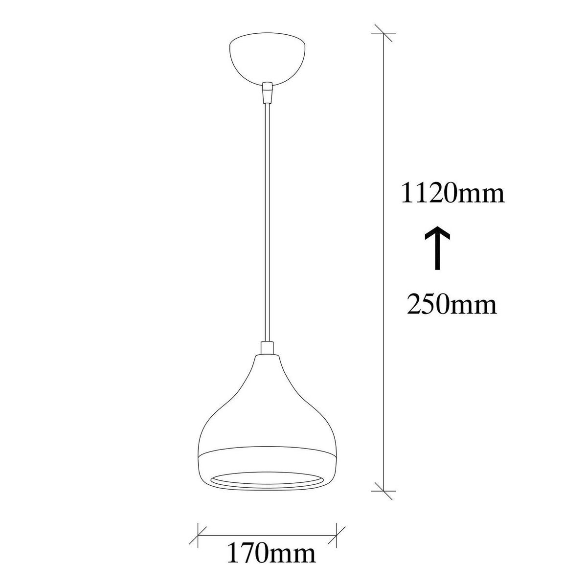 TOILINUX Suspension design d'intérieur Yildo - Diam. 17 cm - Noire