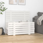 VIDAXL Boîte de rangement Blanc 91x40,5x42 cm Bois massif de pin