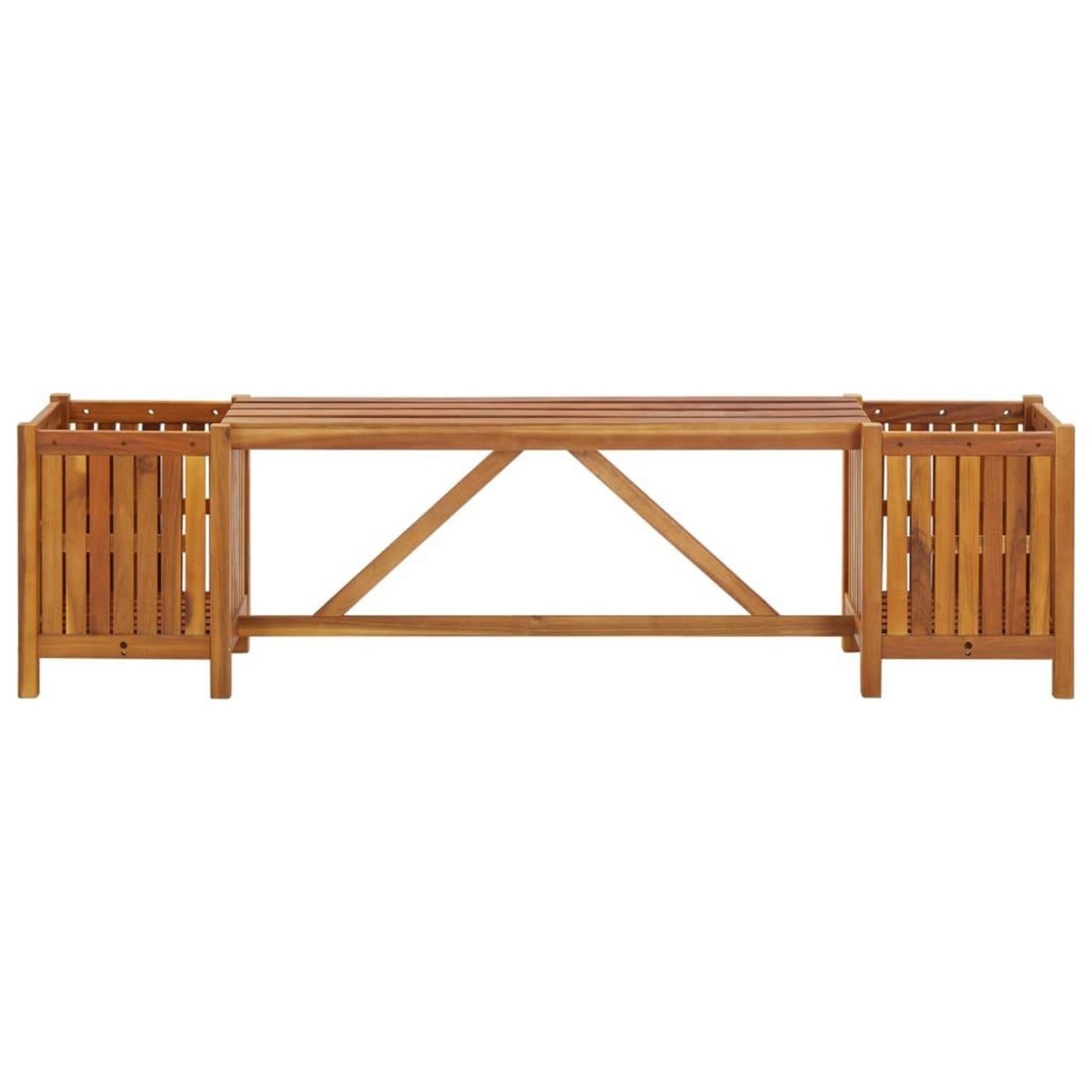 VIDAXL Banc de jardin avec 2 jardinieres 150x30x40 cm Bois d'acacia