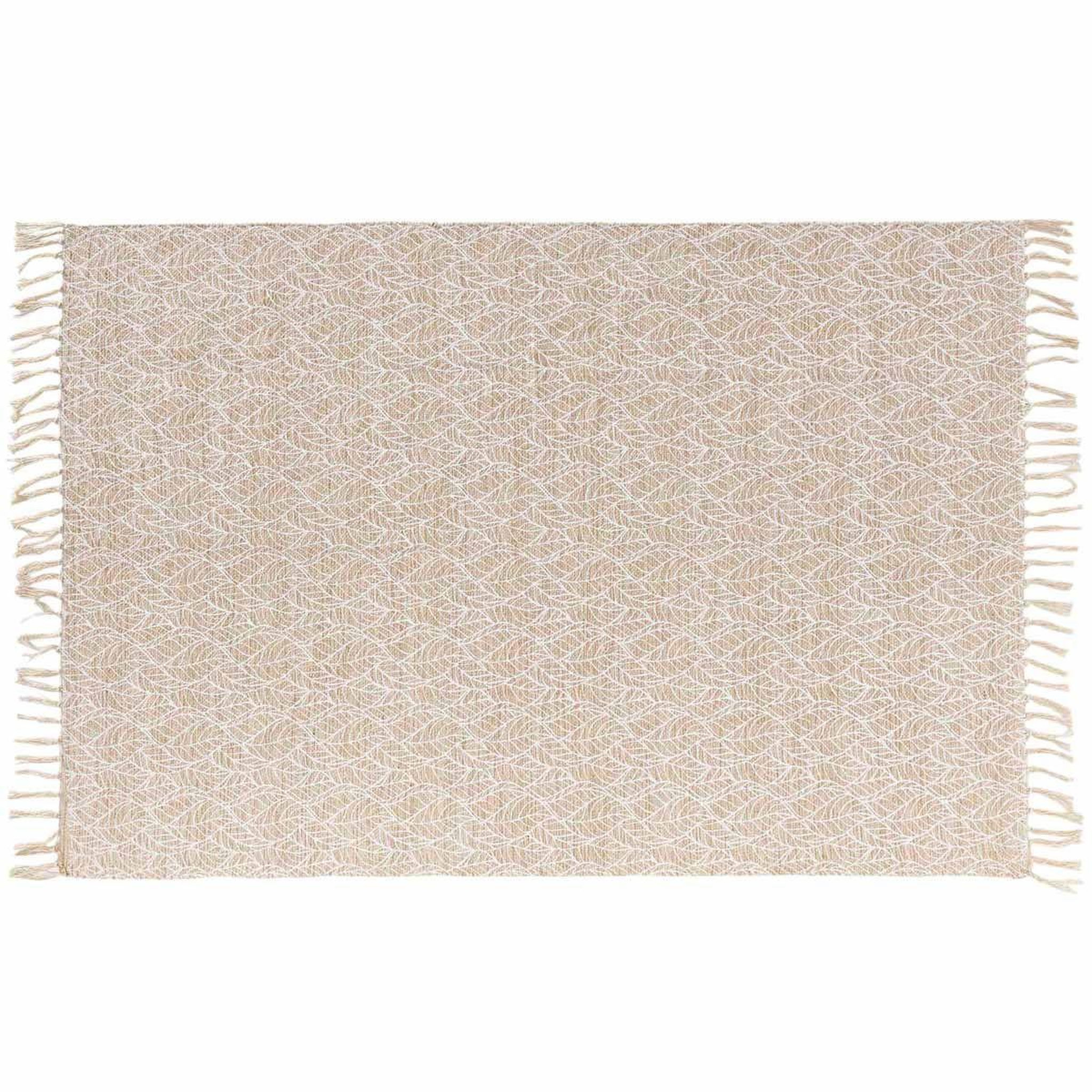 Douceur d'Intérieur Tapis déco à franges  kalinda  120x170cm blanc