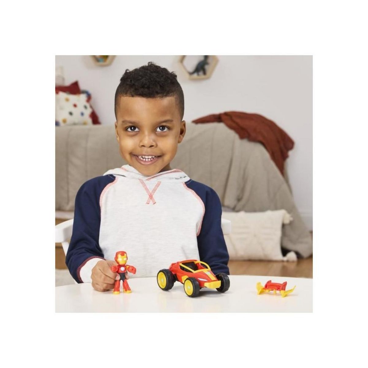 HASBRO Figurine Iron Man et véhicule Bolide Iron Man, Marvel Iron Man and his Awesome Friends, des 3 ans