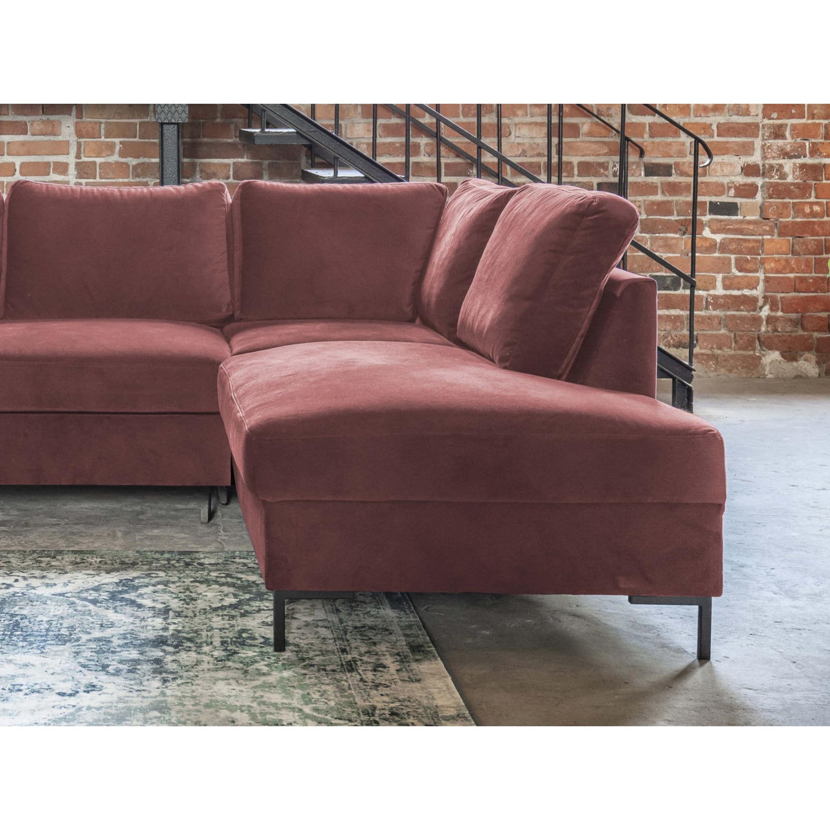 BEST MOBILIER Lilly - canapé d'angle droit - 5 places - convertible - en velours