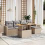 Voir la diapositive 1 : VIDAXL Salon de jardin avec coussins 6 pcs beige resine tressee