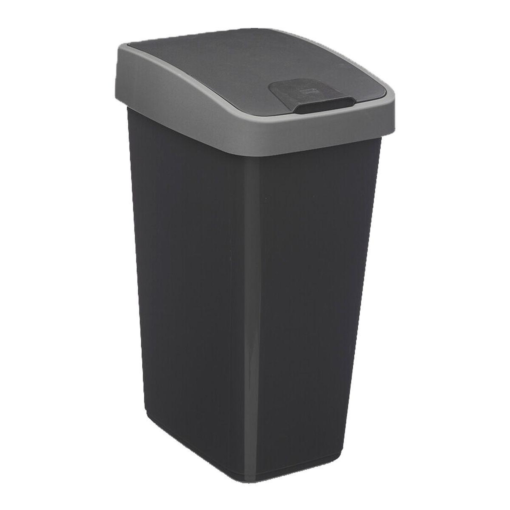 FIVE Poubelle de cuisine  2 ouvertures  25l gris & noir