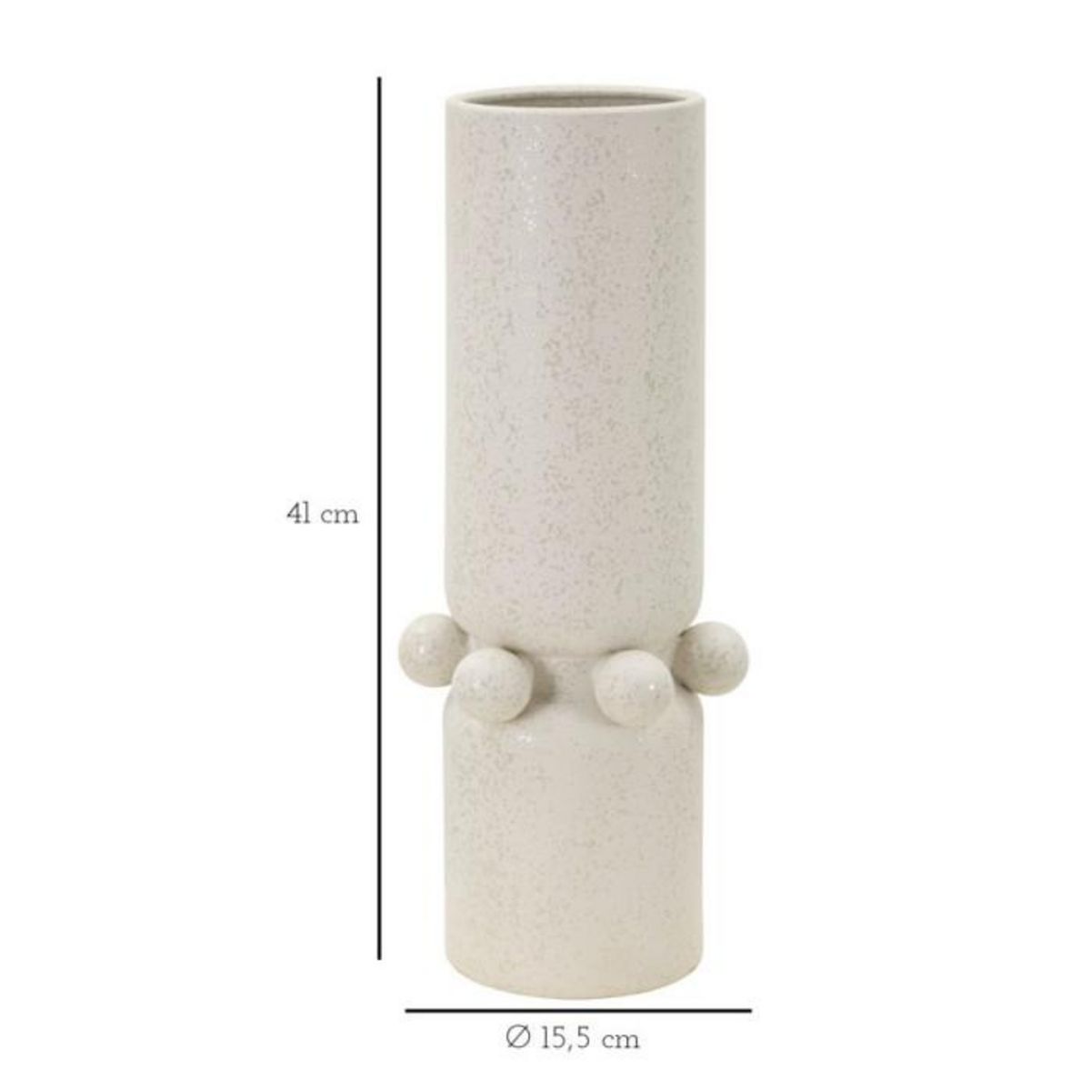 Paris Prix Vase Cylindrique en Céramique  Bubbles  41cm Crème