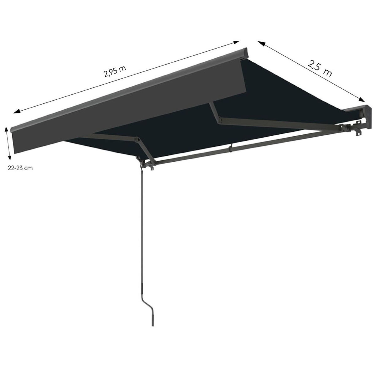 CONCEPT USINE Store banne motorisé 2,95 x 2,5 m en aluminium avec toile gris LOZIO