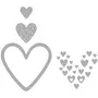 Rayher Pochoirs à découper Kit: Coeurs, 0,4 - 6,3cm x 0,4 - 6cm, 4 pces