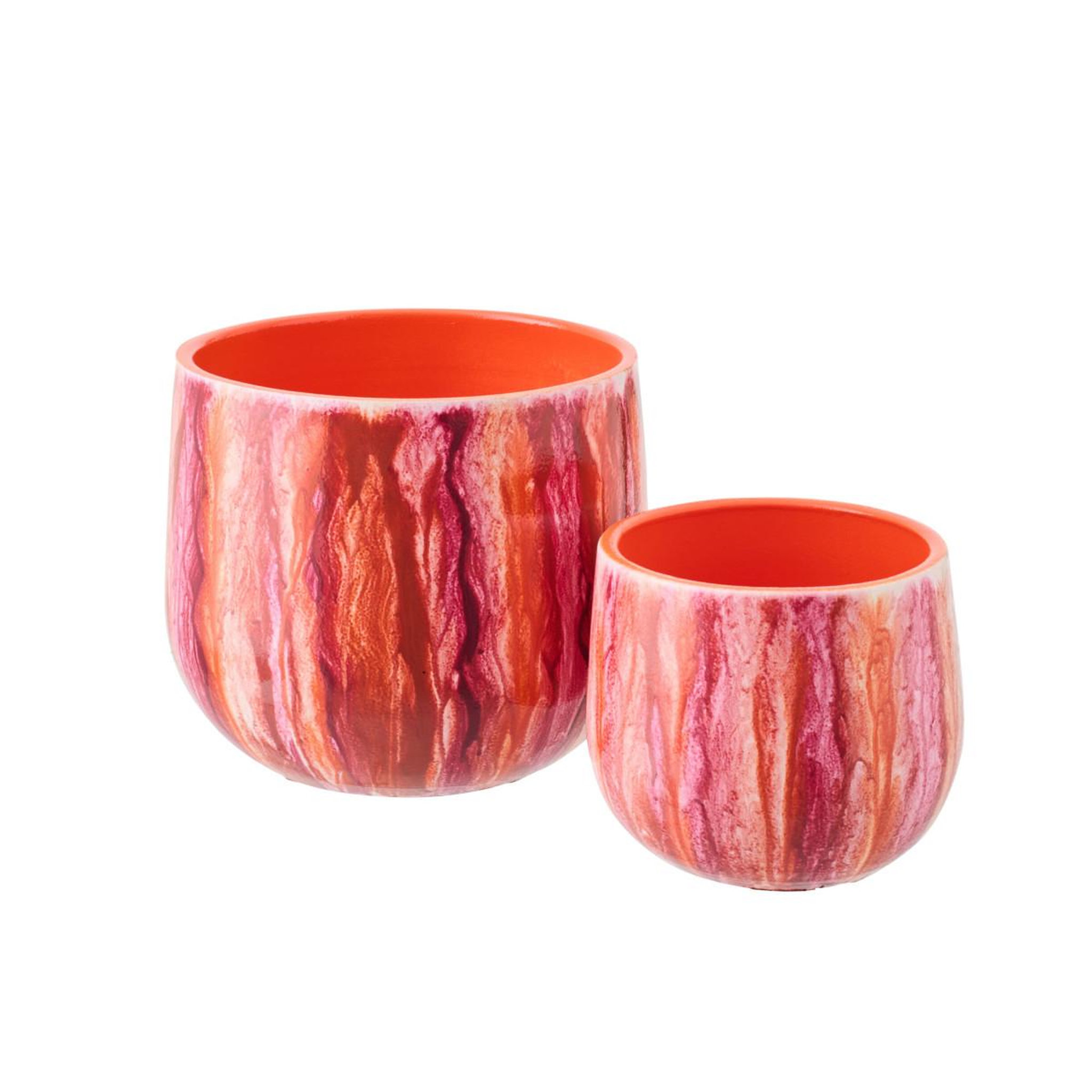 Voir la diapositive 3 : J-LINE Cache-pot en céramique  sienne  23cm multicolore