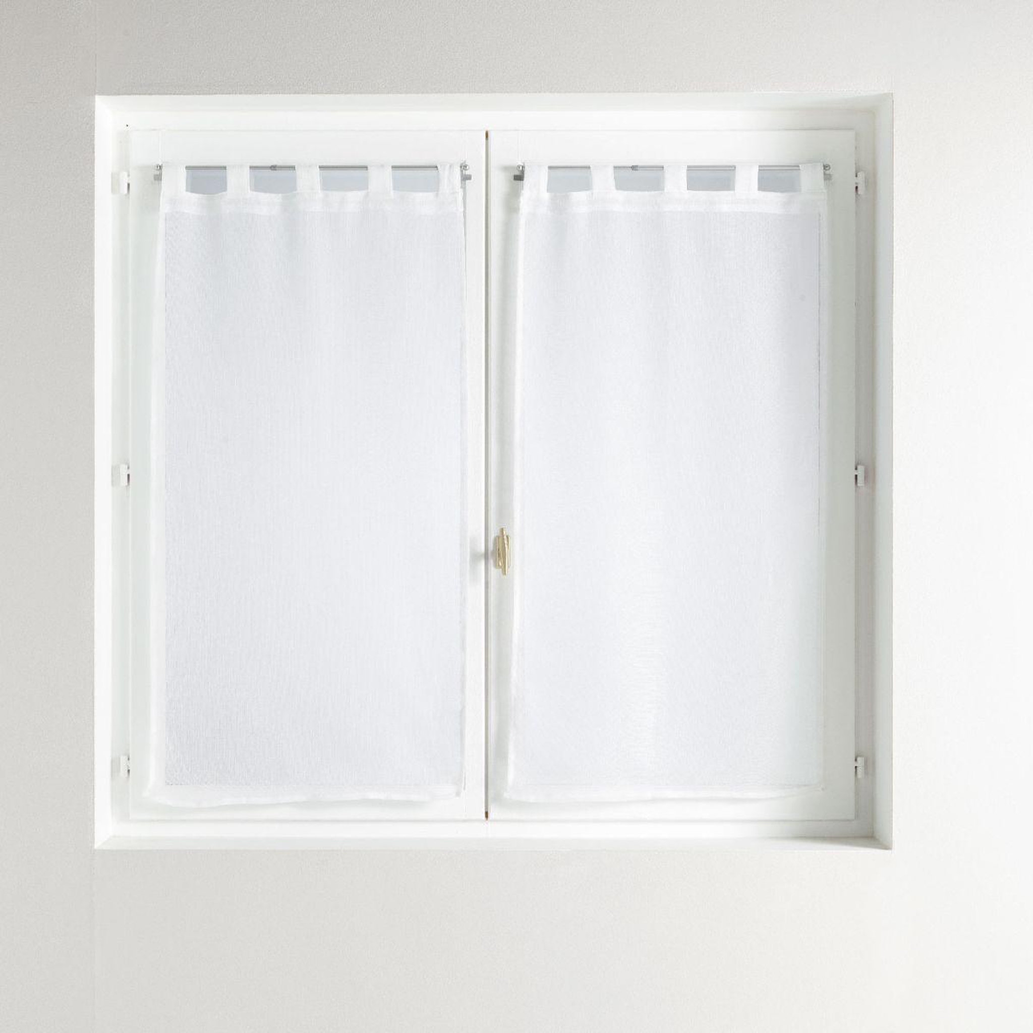Douceur d'Intérieur Paire de voilages à passants  luminea  60x120cm blanc