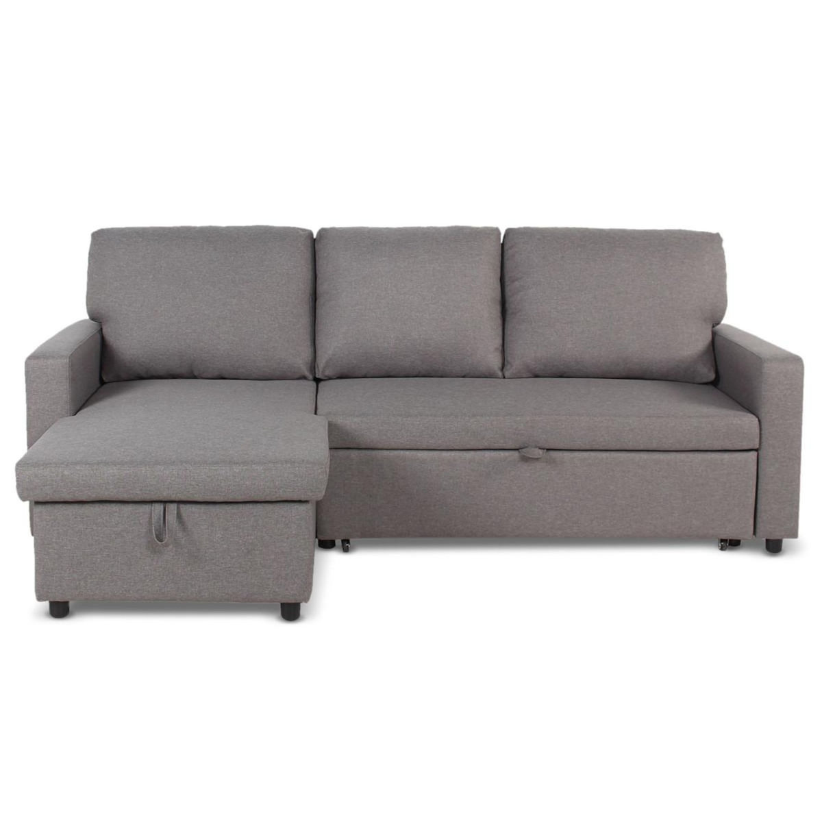 Paris Prix Canapé d'Angle Gauche Convertible  Minera  215cm Gris