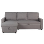 Paris Prix Canapé d'Angle Gauche Convertible  Minera  215cm Gris