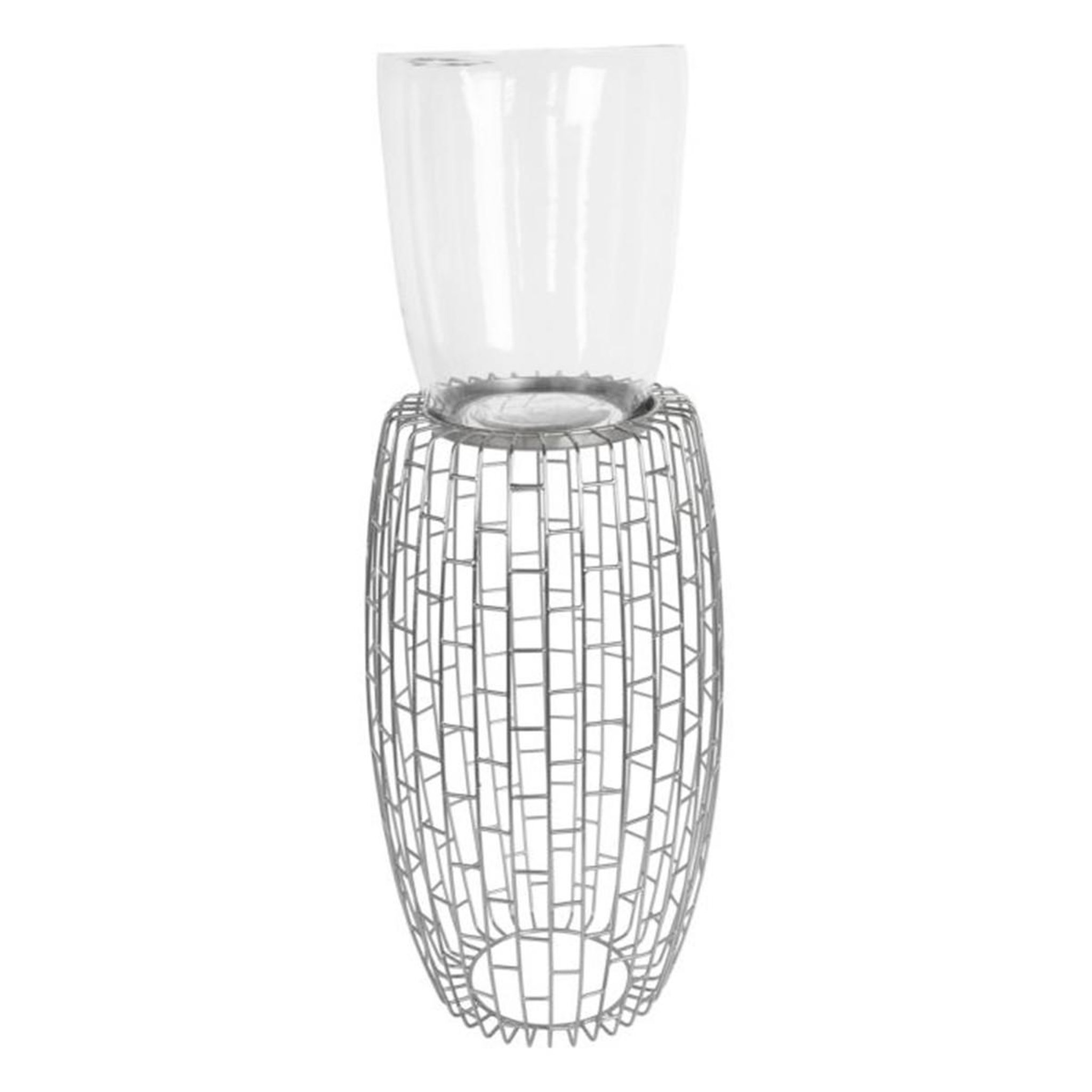 Paris Prix Bougeoir design rétro  malibu  73cm argent