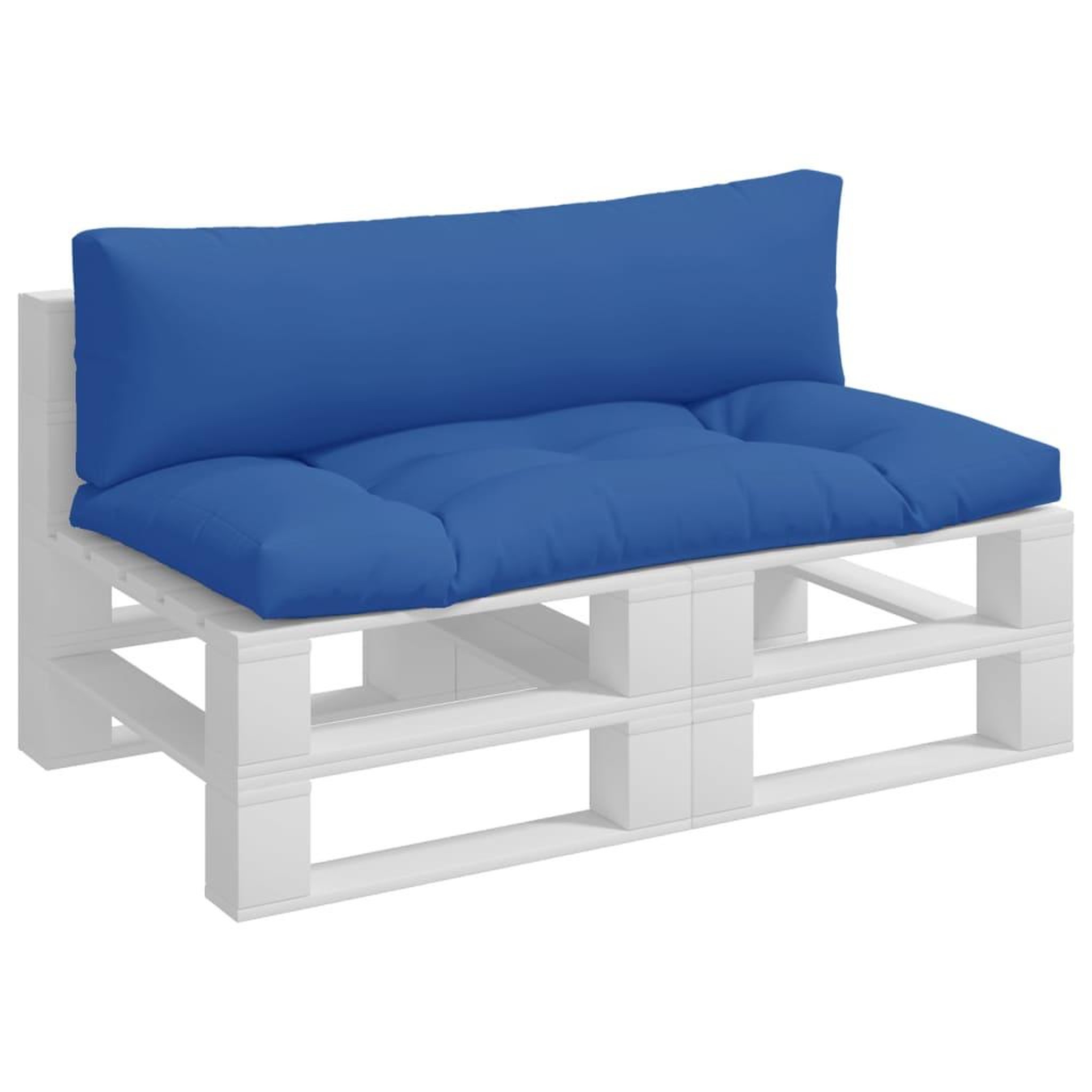 Voir la diapositive 3 : VIDAXL Coussins de palette lot de 2 bleu tissu