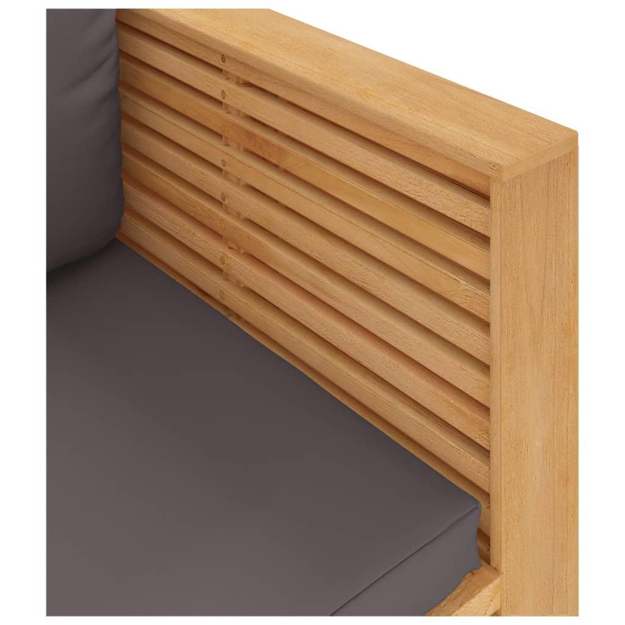 Voir la diapositive 5 : VIDAXL Fauteuil de jardin avec coussins gris fonce Bois de teck massif