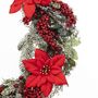 Voir la diapositive 2 : ATMOSPHERA Couronne de Noël poinsettia à suspendre - D. 50 cm - Rouge et vert