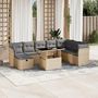 Voir la diapositive 1 : VIDAXL Salon de jardin avec coussins 9 pcs beige resine tressee