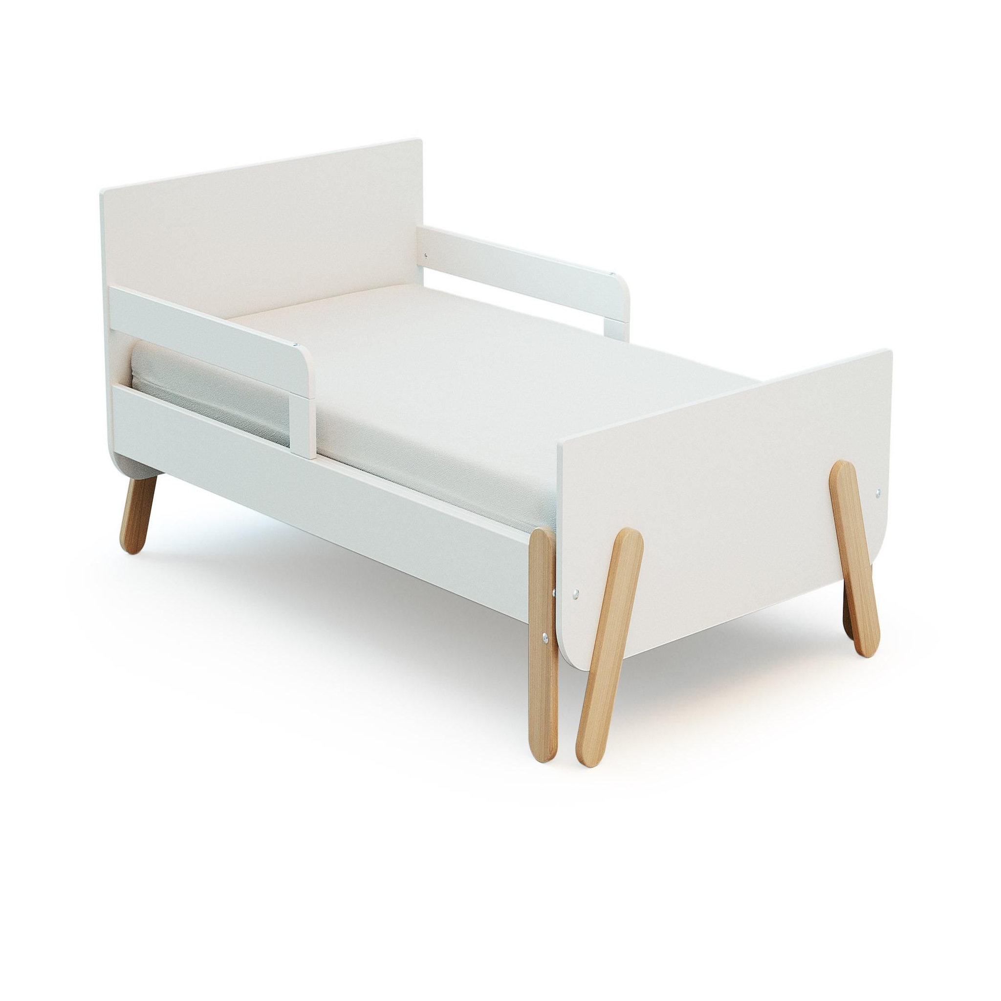 Voir la diapositive 5 : WEBABY Lit enfant extensible en bois 80x140-165-190 pirate - blanc